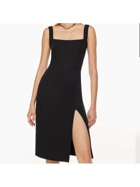 NWT Aritzia Babaton 90's Slit Dress in Black Size 2